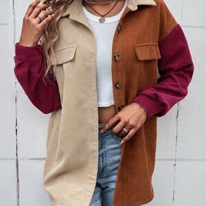 Colorblock Corduroy Jacket